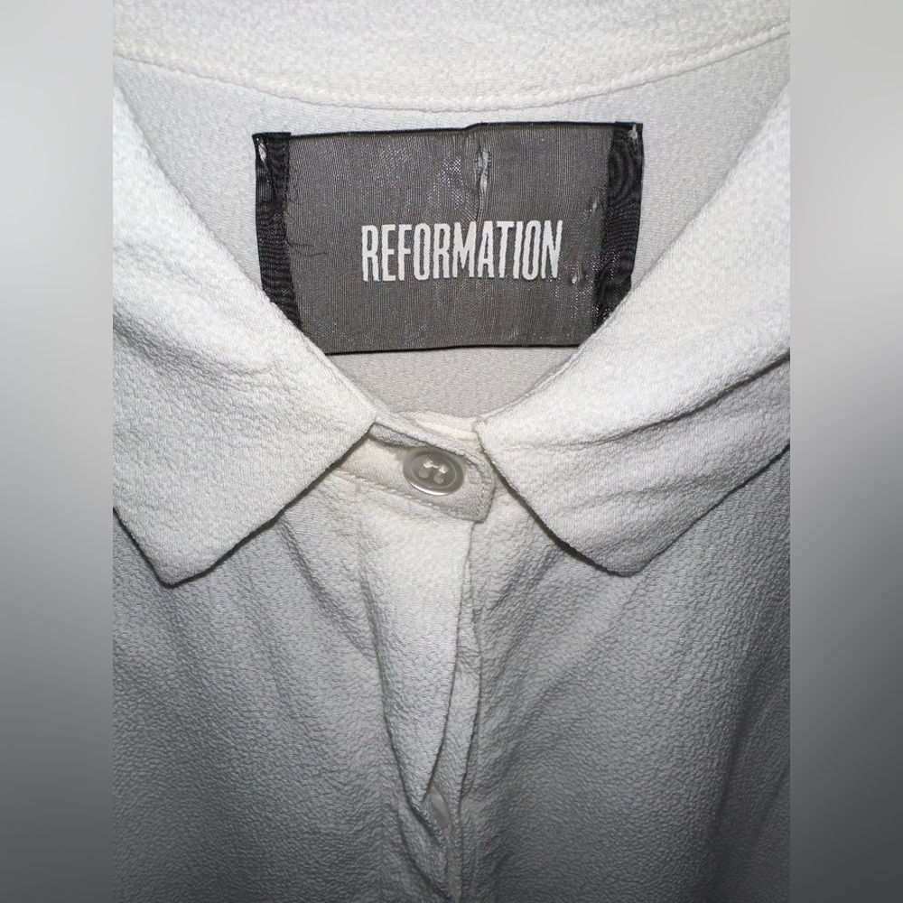 Reformation White Collared Dress size 2 - Picture 3 of 5